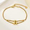 New stainless steel wholesale 26 English letters double-layer ring gold-plated bracelet