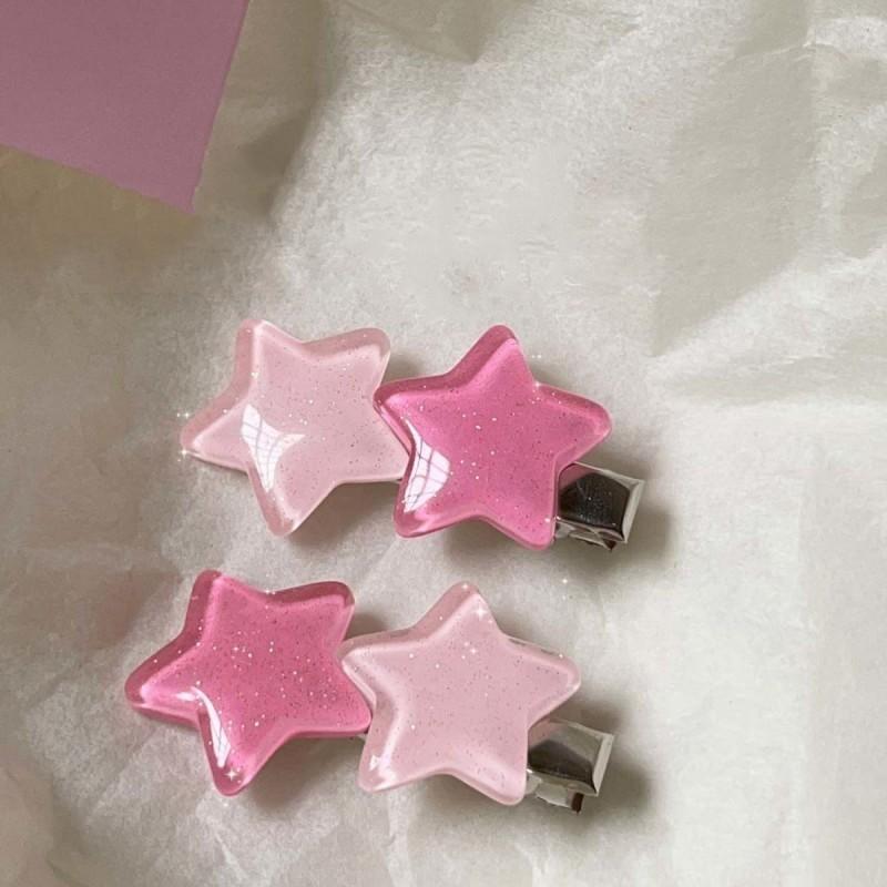 Jelly Color Star Hair Clip Are Versatile Gentle Simple Sweet Cute Hairpins Fashionable Hair Accessories