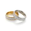 6mm Double Row Paved Diamond Ring Fashionable Minimalist Couple Band