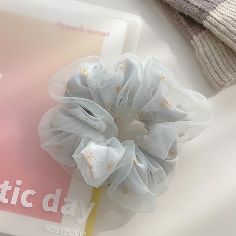 Elásticos de cabelo macios e românticos para mulheres com design exclusivo de camada dupla e charme e beleza elegantes de organza