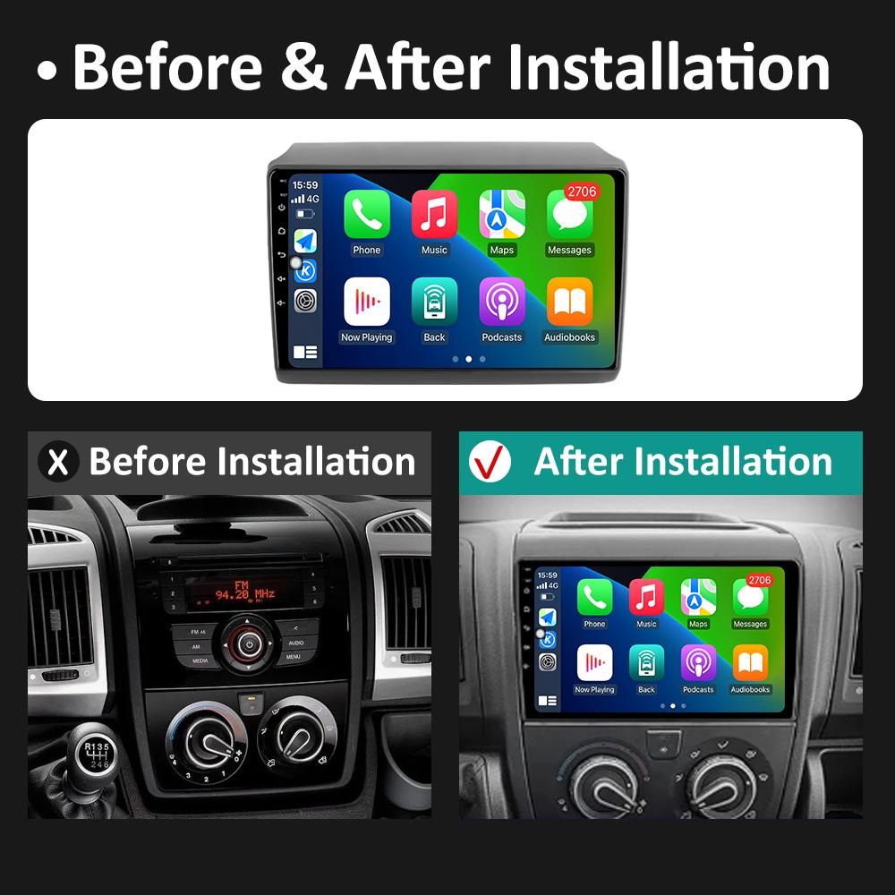 For Fiat Ducato 2007 2008 2009 2010 - 2015 Android 14 Car Audio Video Multimedia Player Cooling Fan GPS Navigation Accessories