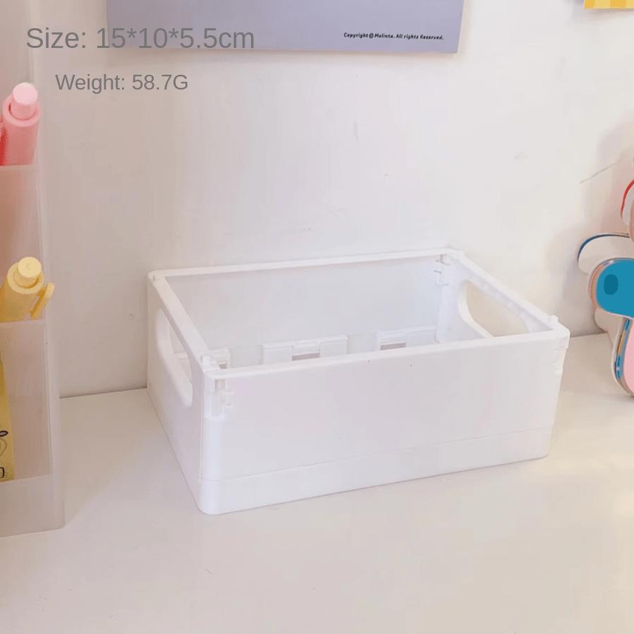 1pc Dormitory desktop storage box, book storage basket, simple foldable storage box, miscellaneous storage basket