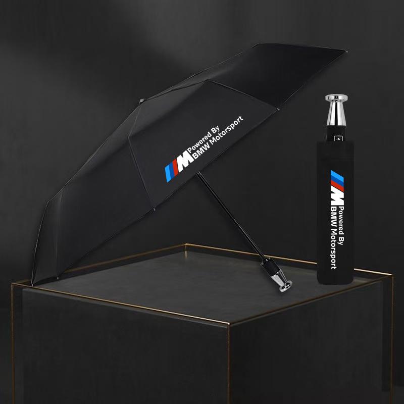 BBJS7 For BMW M Motorsport F10 F15 F25 F30 G20 G30 E39 E46 E60 E90 X1 X3 X4 X5 X6 X7 Car Automatic Folding Windproof Sunshade Umbrella