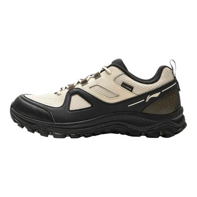 Li Ning Refletivo Clássico Simples Confortável Absorção de Choque Resistente ao Desgaste Respirável Cano Baixo Sapatos Casuais Masculinos tênis Preto Aveia-Cinzento AGCV415-3