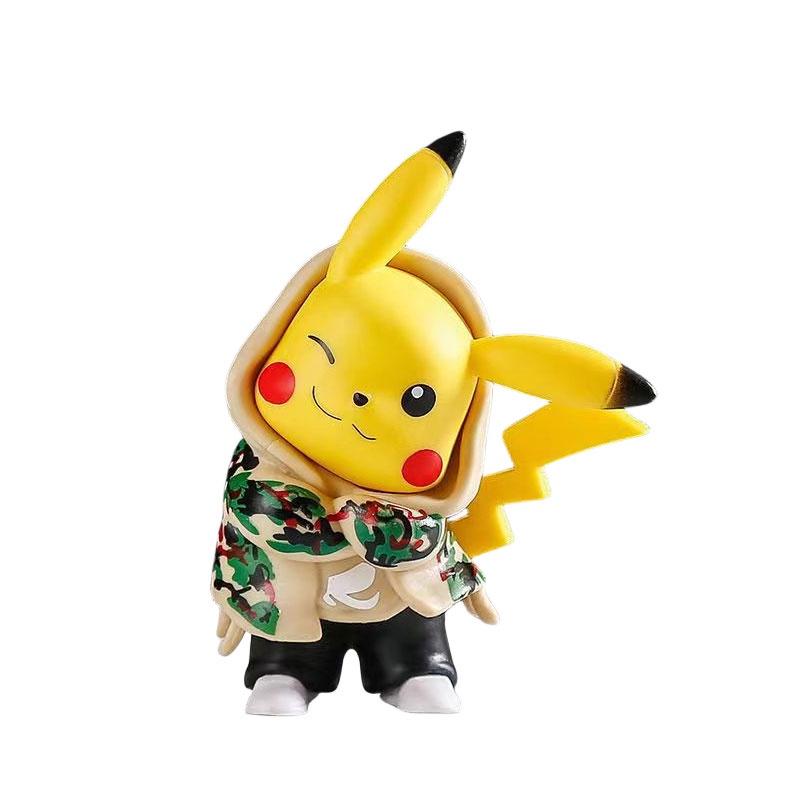 Pikachu Auto Dekoration Camouflage Outfit PVC Actionfigur Modell Kuchen Dekoration