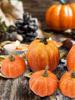 7pcs Artificial Pumpkins Faux Artificial Pumpkins  Fake Simulation Pumpkins Halloween Thanksgiving Party Props Home Decoration