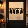 Decalque de Parede Bruxa Negra Morcego de Halloween Removível 1 Peça Morcego Pendurado Adesivo de Janela para Decoração de Festa ao Ar Livre e Interior