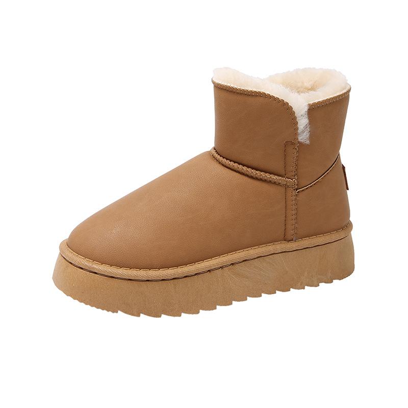 25 snow boots women's winter velvet thickened warm cotton shoes soft sole non-slip thick sole short boots Northeast cotton boots