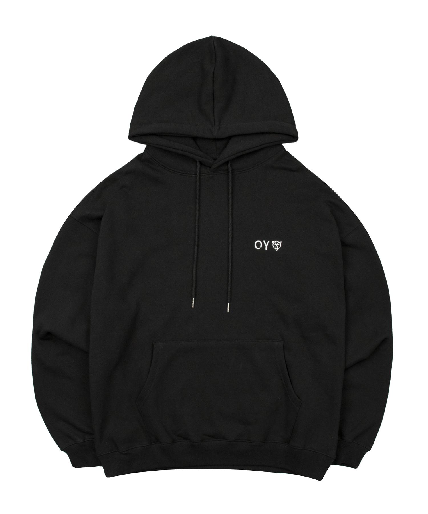 Oy Layered Cutting Logo Hoodie - Black Black/2Size