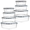 Glass Food Containers With Lid And Seal, Square, 8 Pcs.