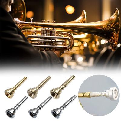 3C/5C/7C Trumpetmunstycke Universellt Mässing Musikinstrument Tillbehör Professionell Övningsapparat Guld/Silver