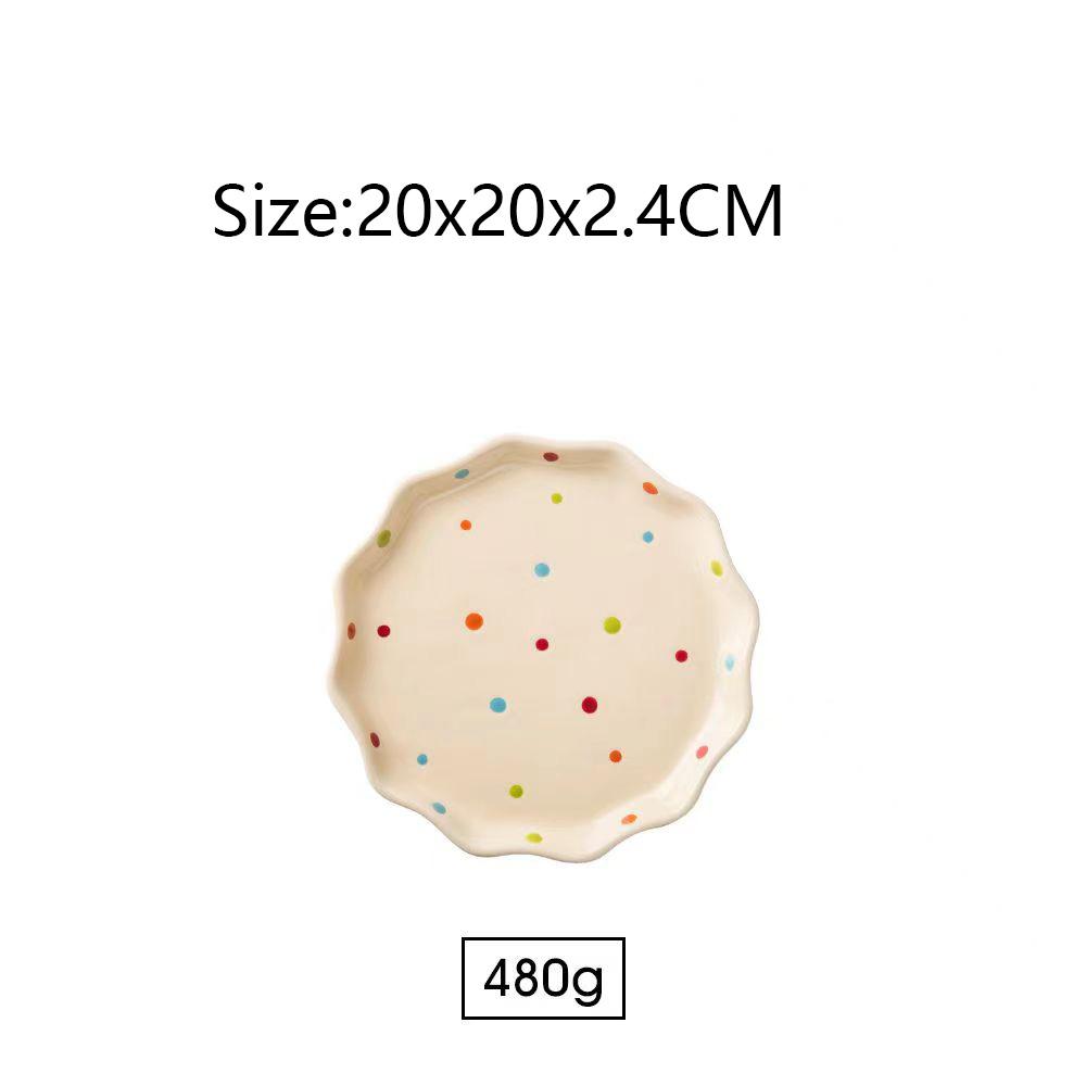 

Nordic Dining Plate Wave Dot Red Plate Блюда для сервировки салата десерта торта фруктовой еды стейка Тарелка Кухонные принадлежности
