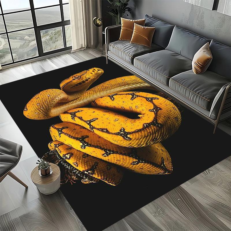 Living Room Sofa Kitchen Entrance Doormat Large Area Rugs 3D Printing Animal Snake Pattern Carpet Non Slip Balcony Floor Mat