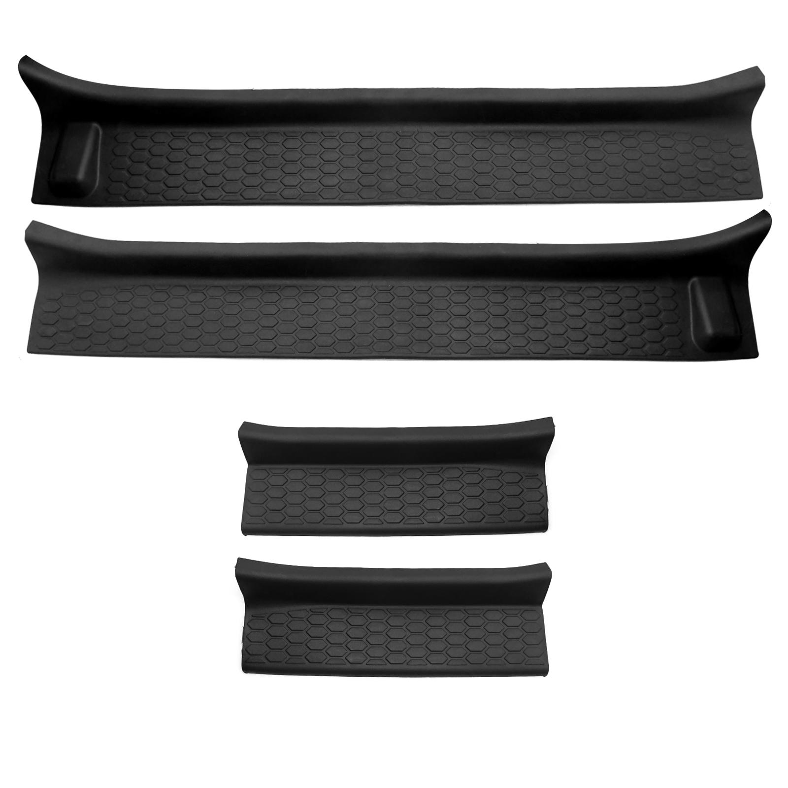 4pcs car door sill guard kit For 2007-2018 Jeep Wrangler JK car door sill stepping rubber protection accessories 4pcs
