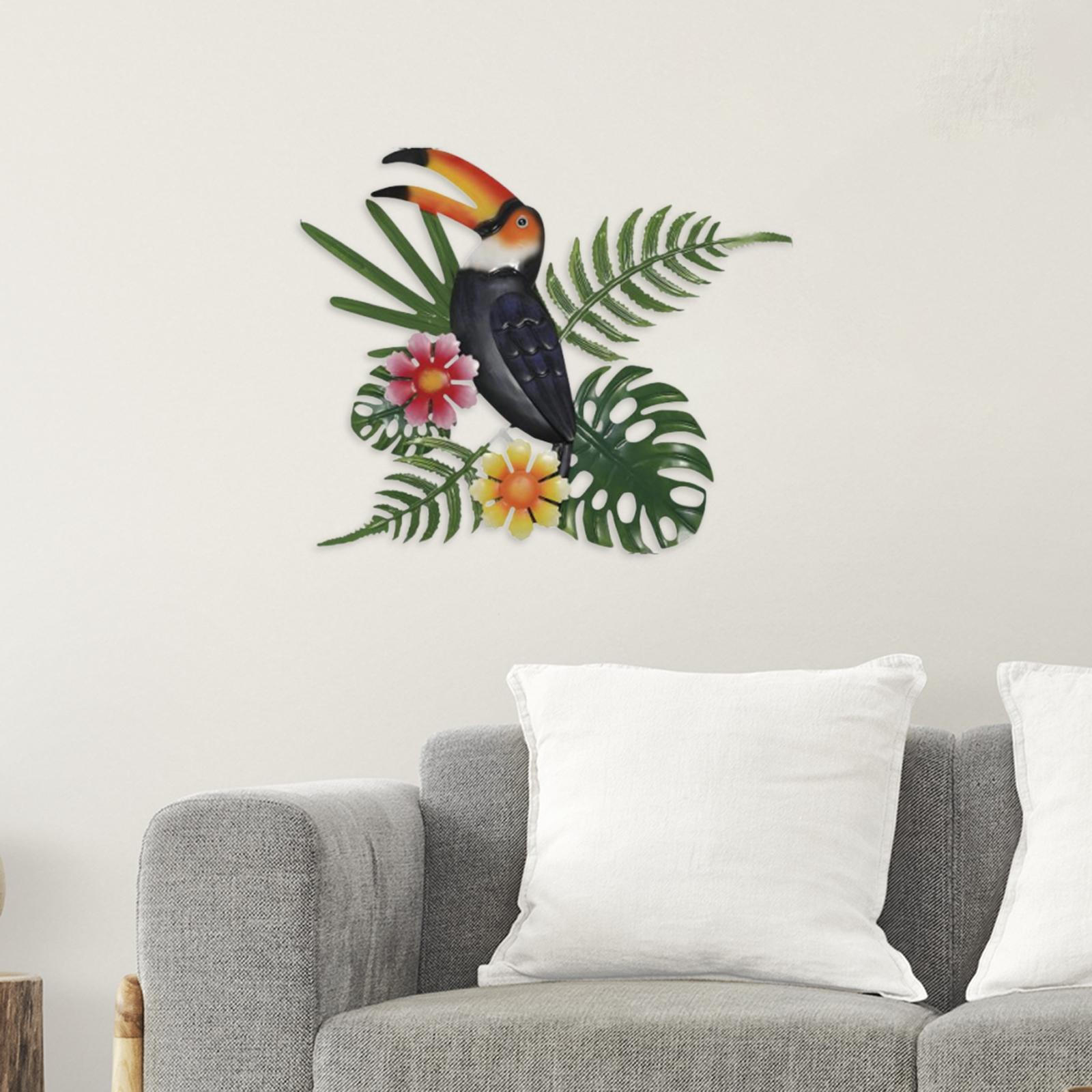 

Настенный декор в виде птицы Листья Цветок Вывеска Железная скульптура для дома Кухни Забора Style D