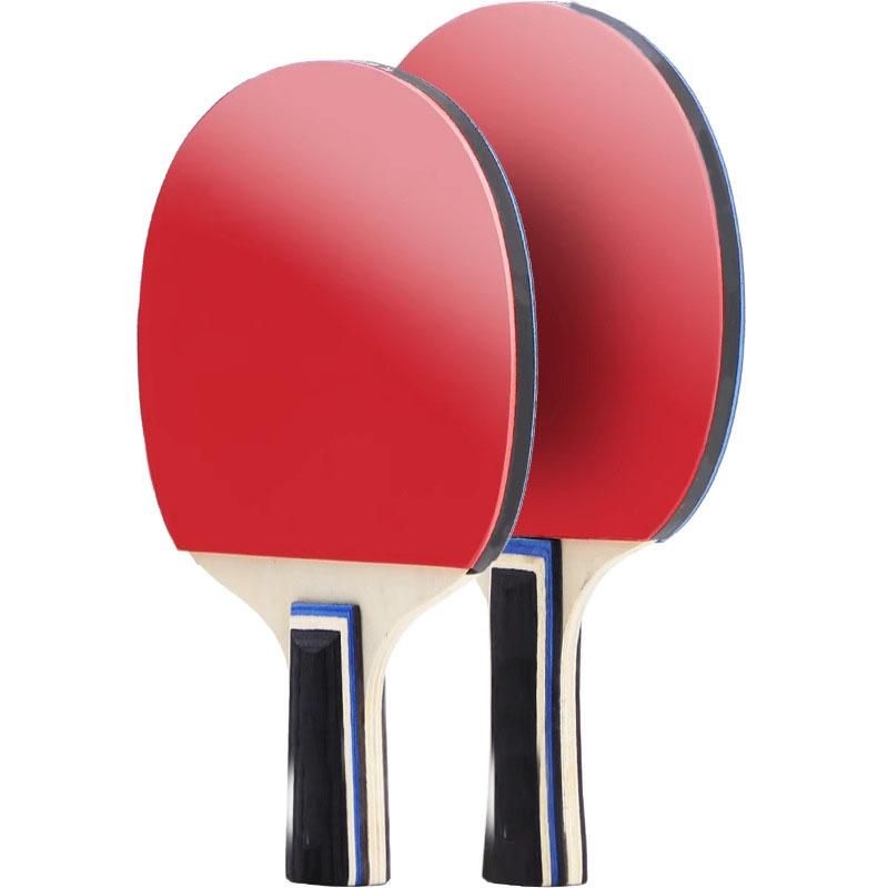 Professional Table Tennis Paddle 7-Ply Ash Wood Blade | Straight Handle with Rubber 410g for Training & Sports красный