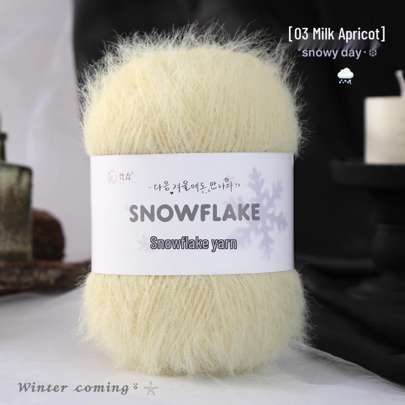 Fil de Laine Velours Neige Mélangé 3mm pour Projets de Tricot et Crochet en Gaze Flocon de Neige DIY
