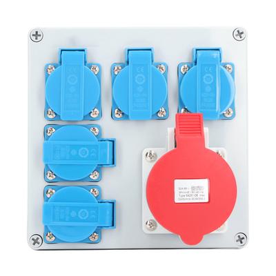 Industrie-Steckdosenkasten IP44 Wasserdichter Steckdosenkasten mit 5 Stück AC250V 16A EU-Steckdosen 1 AC220?380V