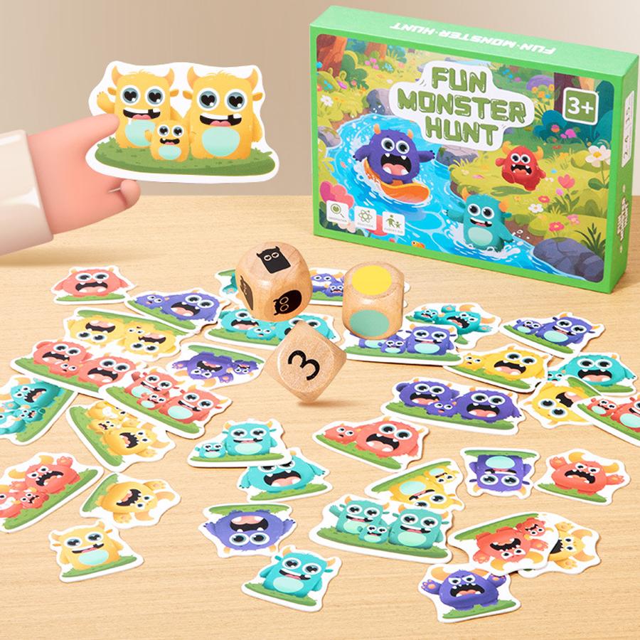 Kid Fun Catch Monster Social Board Game Montessori Color Shape Matching Number Cognition Logice Thinking Clearance Education Toy