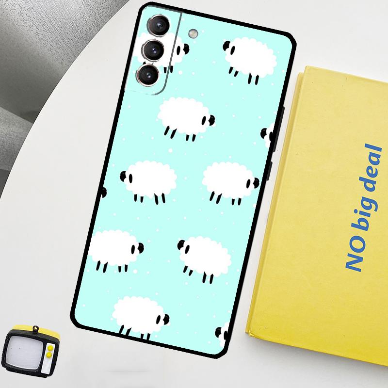 Cute Sheep Case For Samsung Galaxy S23 S22 Ultra S20 S21 FE S9 S10 Plus Note 10 20 Ultra Back Cover