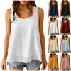 Women's Fashion Color Round Neck Summer Lace Lace Lace Sleeveless Loose Tank Top