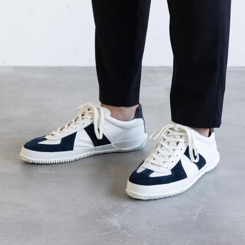 M Size Sneakers for Men and Women [Spingle] SP-1047 White/Navy (25.5cm)