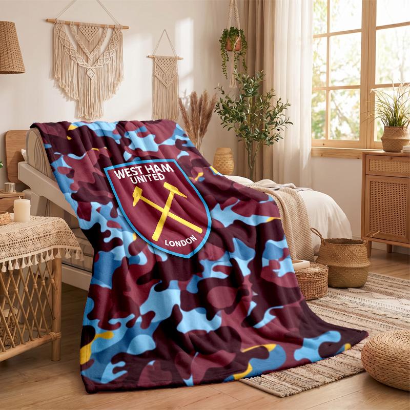 West Ham United Fußball Druck Flanell Decke Weich Warm Sofa Bett Überwurf Decke Für Zuhause Büro Schlafzimmer