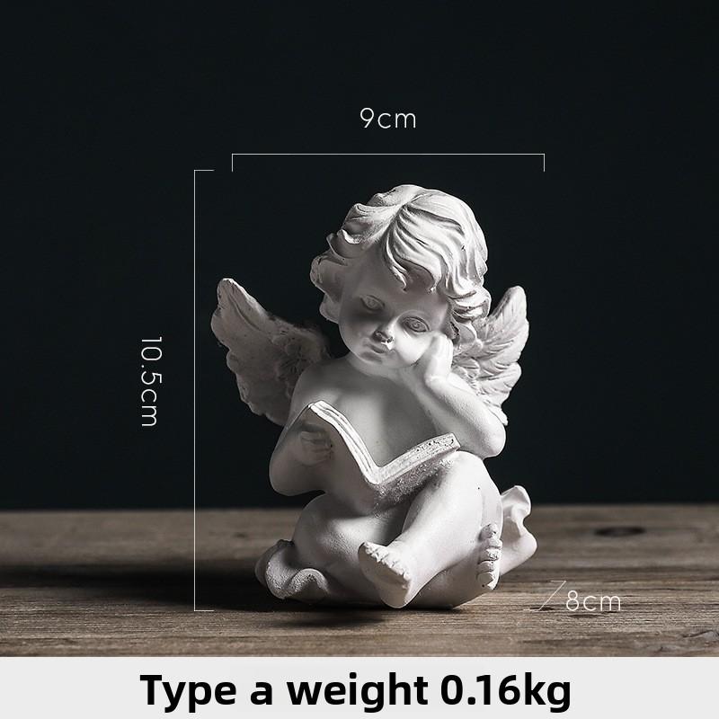 Home Decor Resin Angel Sculpture American Style Statue for Living Room Tabletop Desktop Office Decorations Ornament Gift Ideas