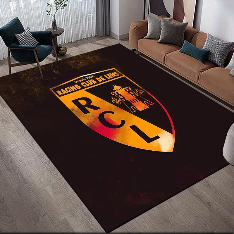Racing Club De Lens Flannel Pattern Square Carpet,Area Rug,Carpet Rug for Living Room Bedroom Sofa Playroom Decor,Non-slip Floor Mat