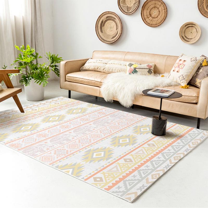 Luxuriöser Imitat-Kaschmir Teppich mit Rutschstopp für Wohnzimmer, Schlafzimmer oder Kaffeetisch