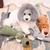 1Pcs Large Dog Toy Bite-Resistant Sound Plush Toy Lion Wolf Elephant Cartoon Pet Toy Squeaky Dog Toy for Small & Medium Dogs