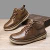 Kézi varrású Valódi Bőr Férfi Csizma Kényelmes Alkalmi Bőr Cipő Férfiaknak Bokacsizma Nagy Méretű Munkavédelmi Cipő