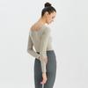 HuiT Ribbed Cross Inbra Long Sleeve T hTwTl3k15T