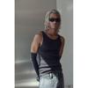 H M sliM Fit Ribbed Sleeveless Top Black