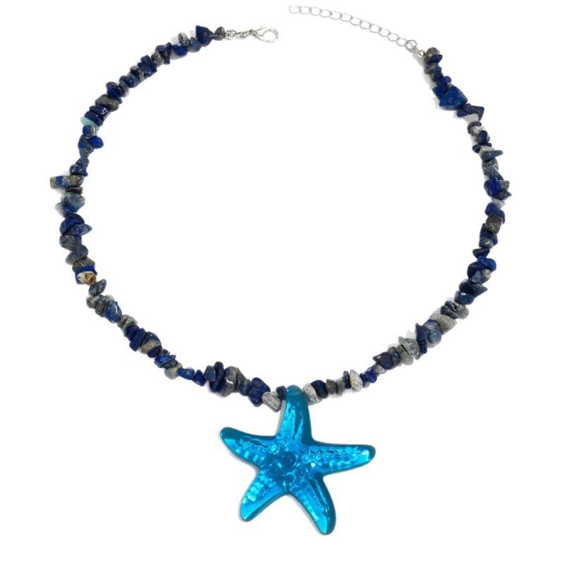 Beaded necklace natural crushed stone jewelry women's fashion personality starfish pendant