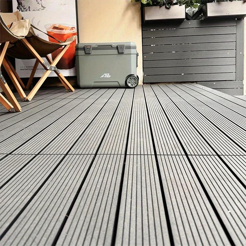 22pcs Outdoor plastic wood flooring splicing wood plastic flooring garden terrace flooring plastic wood composite flooring