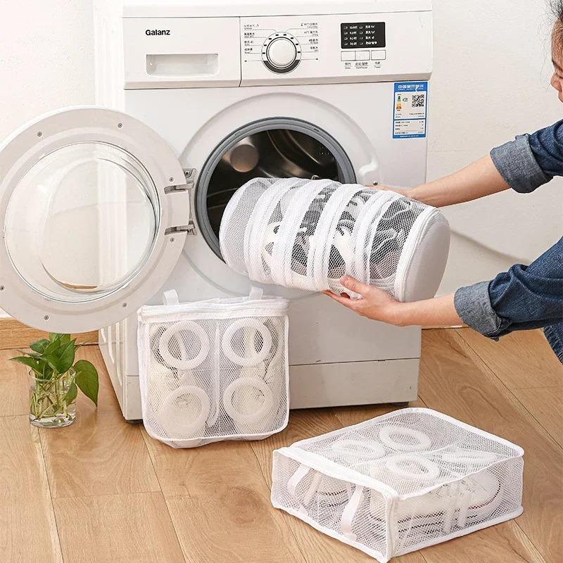 1pc Shoe Washing Hanging Bag Household Anti-deformation Washing Bags Home Using Protects Shoes Mesh Bag Laundry Storage Organiza