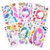 6/12Sheets Unicorn Funny Assemble Stickers Make A Face Game Toy Girls Unicorn Birthday Party Decor Supplies Gifts for guests