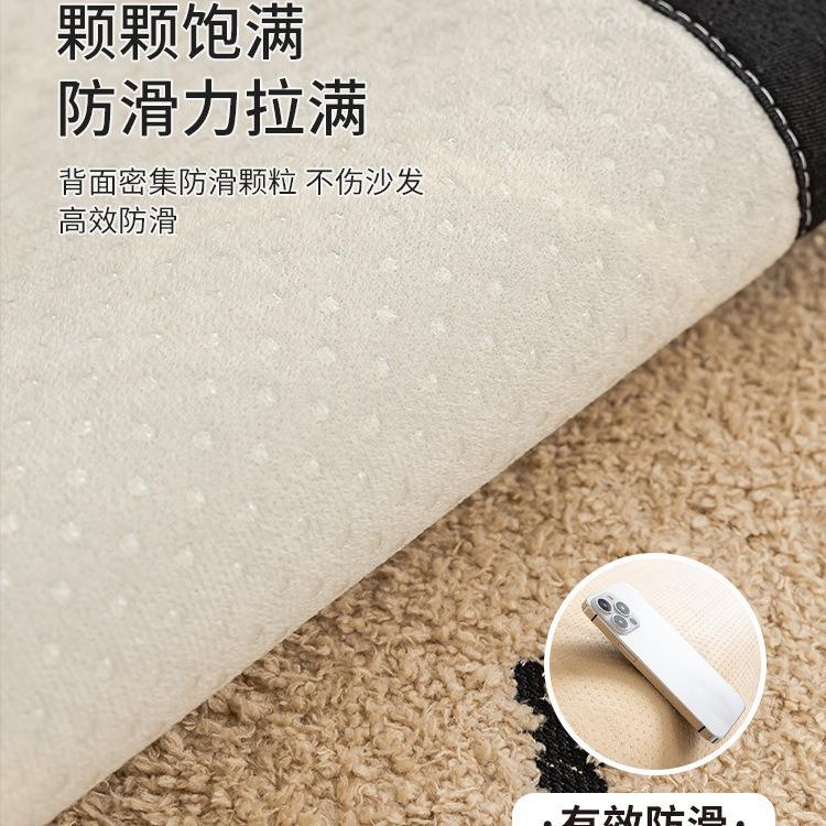 Chenille Black Border Sofa Cushion Solid Color Simplicity Decorative Non-slip Universal All Seasons Shu Rong Cotton Couch Cover