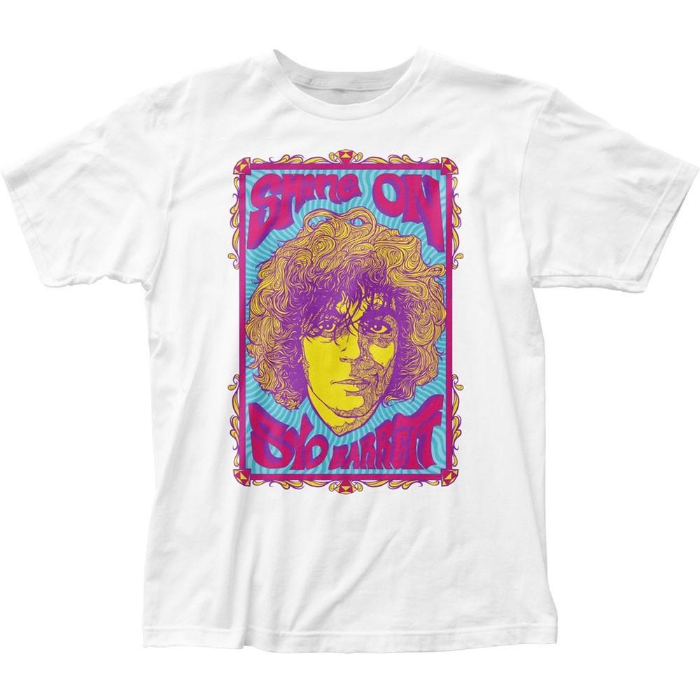 

Мужская футболка приталенного кроя с портретом Сида Барретта с завихрениями, белая M