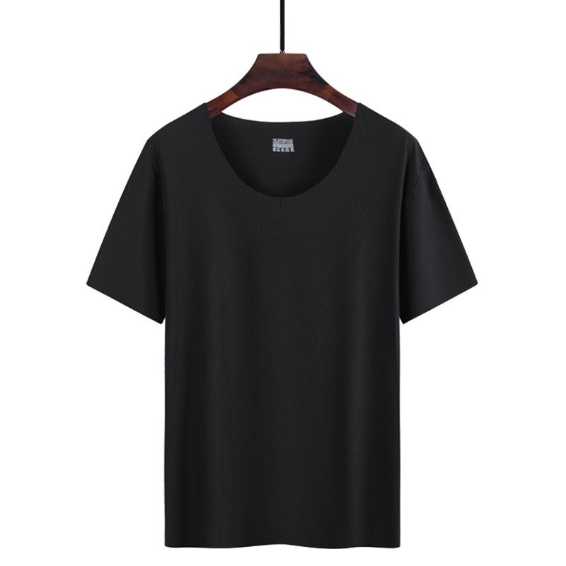 

Men s Ice Silk Summer Pajama Set - Round Neck Short Sleeve and Shorts 2XL (140-160 jin)