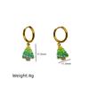 New Fashion Christmas Earrings: Creative Snowman & Tree Design In Stainless Steel