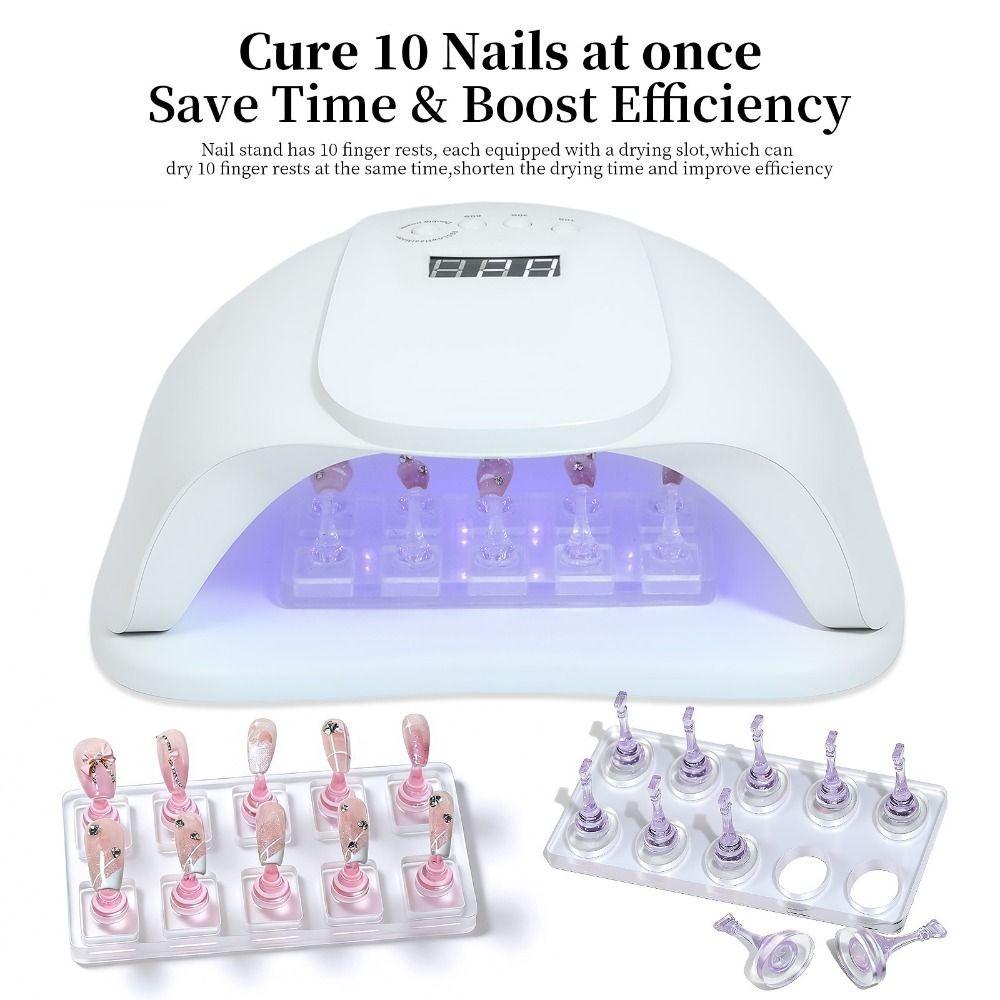 Non-Magnetic Nail Display Stand Transparent False Nail Tips Holder  Manicurist Tools