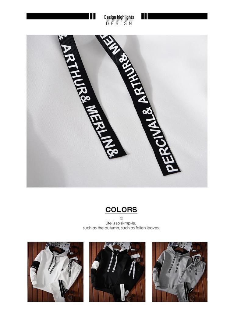 Herren Frühling & Herbst Lässige Koreanischer Stil Kapuzenpullover Sportanzüge