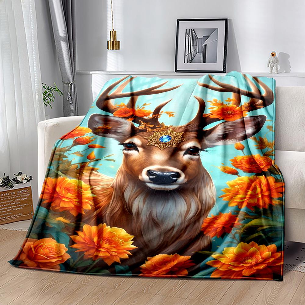 Magical Deer Fantasy Blanket,Suitable for sofas, offices, travel, living rooms, Gifts to relatives and friends, Blanket,Suitable for all seasons.