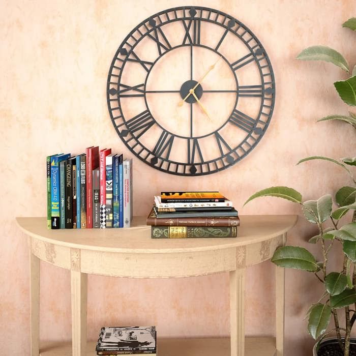 VidaXL Vintage Wall Clock Quartz Movement Metal Living Room Pendulum Clock 50645