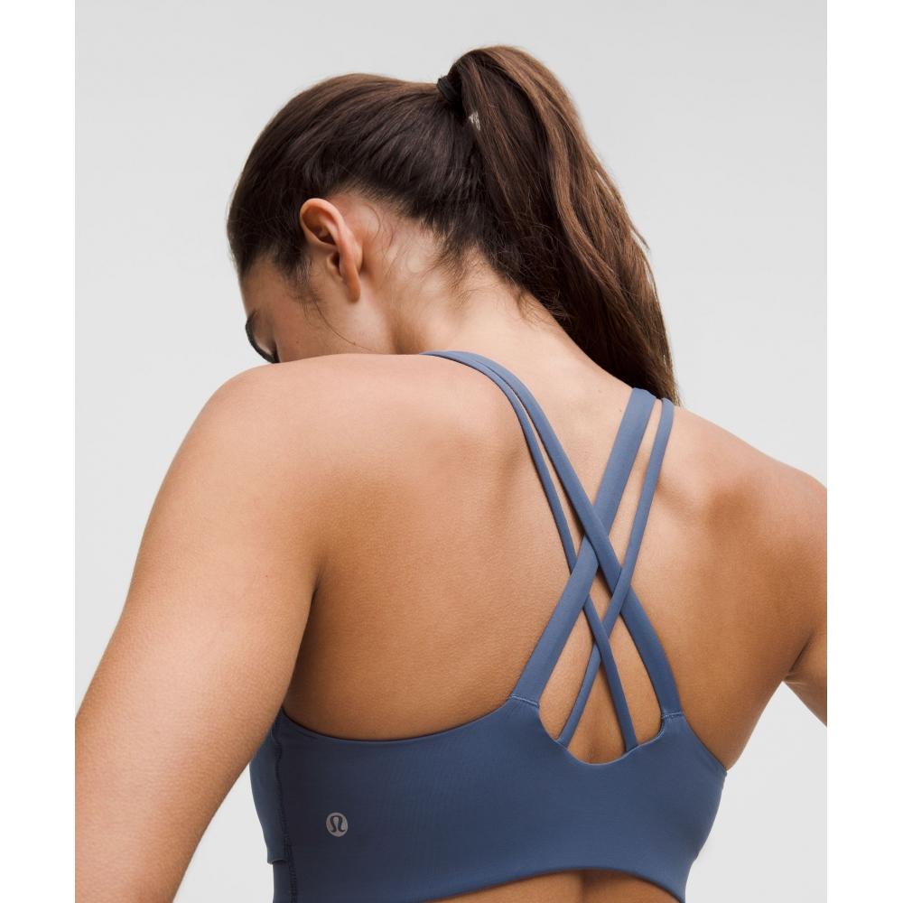 Lululemon Energy Bra MeDium Support  B D Cups  Evolve Blue Twill