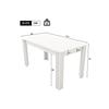 Table de salle à manger à quatre pieds, Table de salle à manger en chêne, Table de salle à manger rectangulaire, Blanche