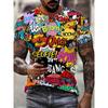 Fashion Men's T-Shirt Trendy Pop Art Manga Graphic Pattern Printed Short Sleeve Casual O-Neck Pullover Top Summer Streetwear Tees Male Clothing