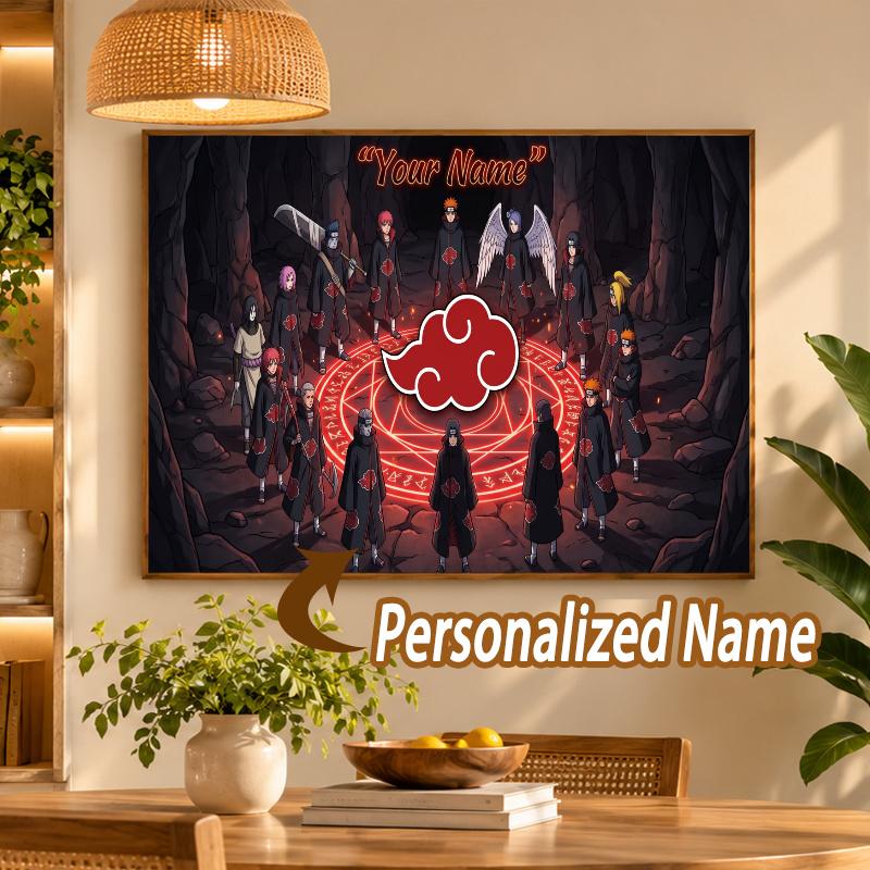 Akatsuki Naruto Custom Name Diamond Painting Personalized 5D Full Drill DIY Diamond Art Home Decor
